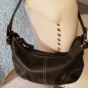 Coach - Black Leather Hobo Bag